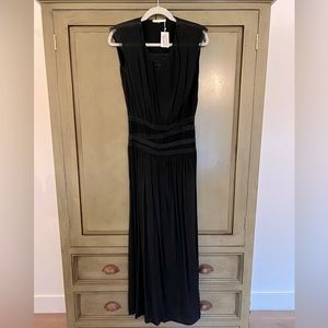 Maje Womens Long Ruched Waist Dress - Lace Detail - NWT SZ 2 / M